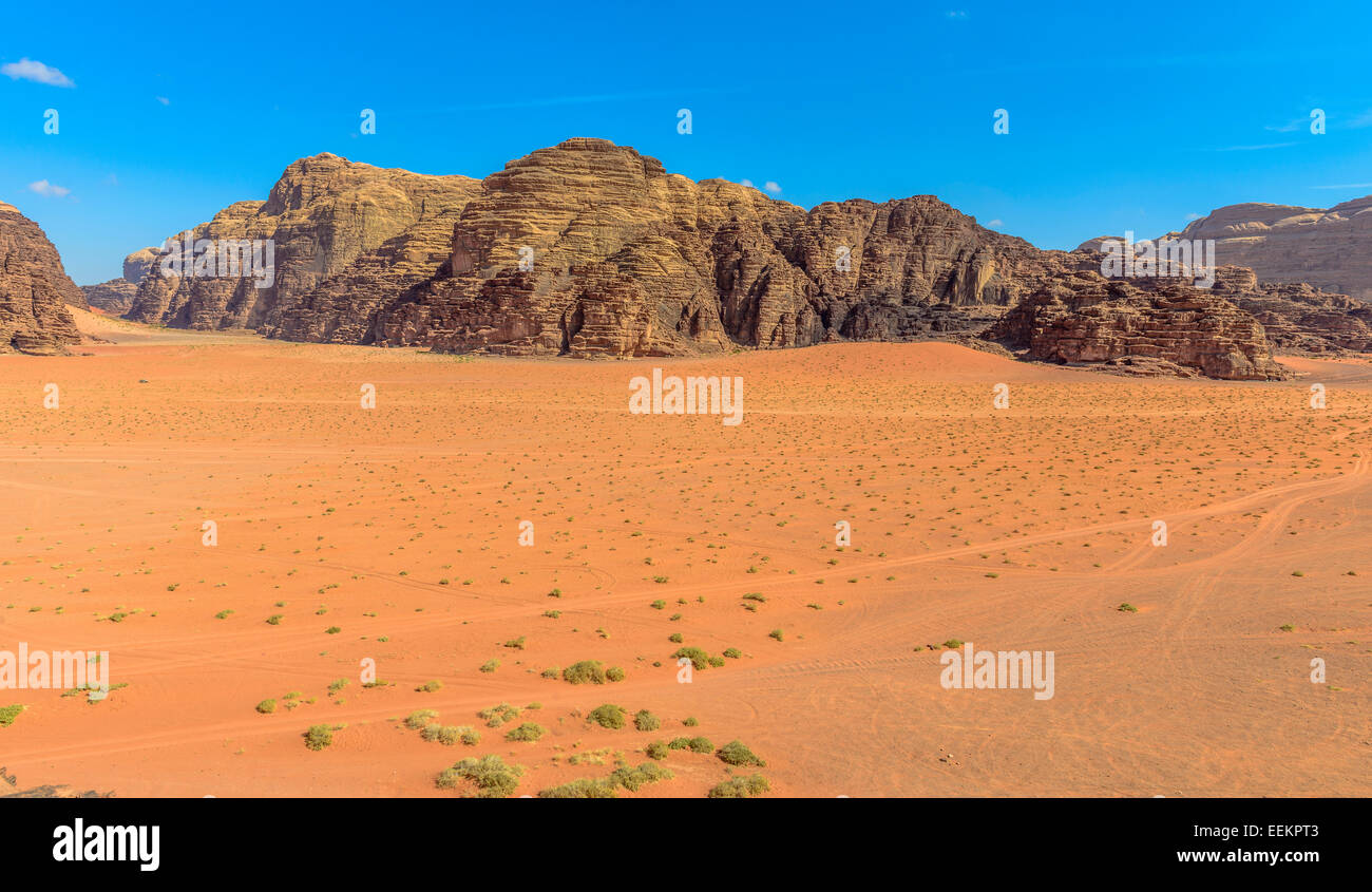 Bergen der Wüste Wadi Rum, Jordanien Stockfoto