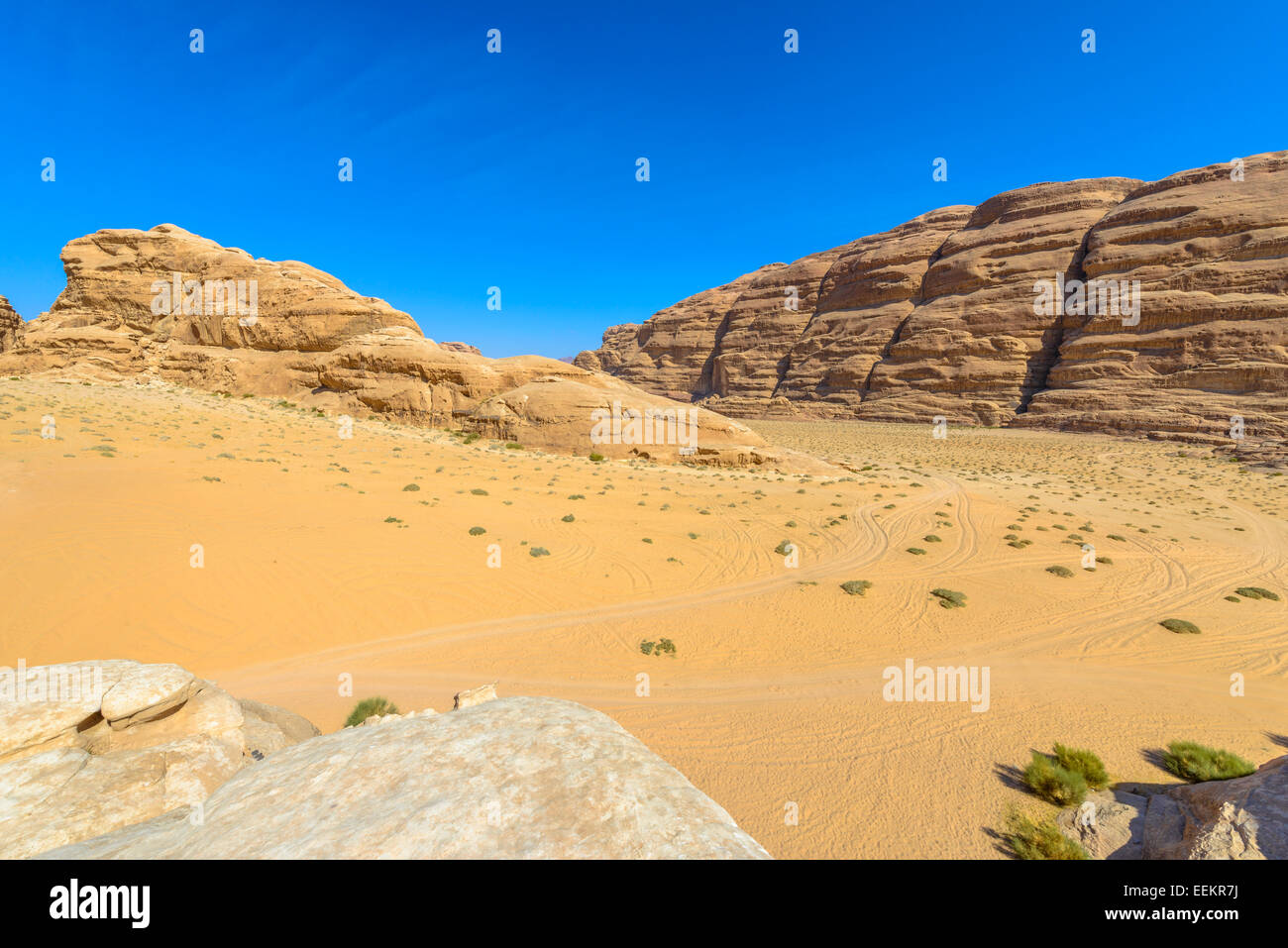 Bergen der Wüste Wadi Rum, Jordanien Stockfoto