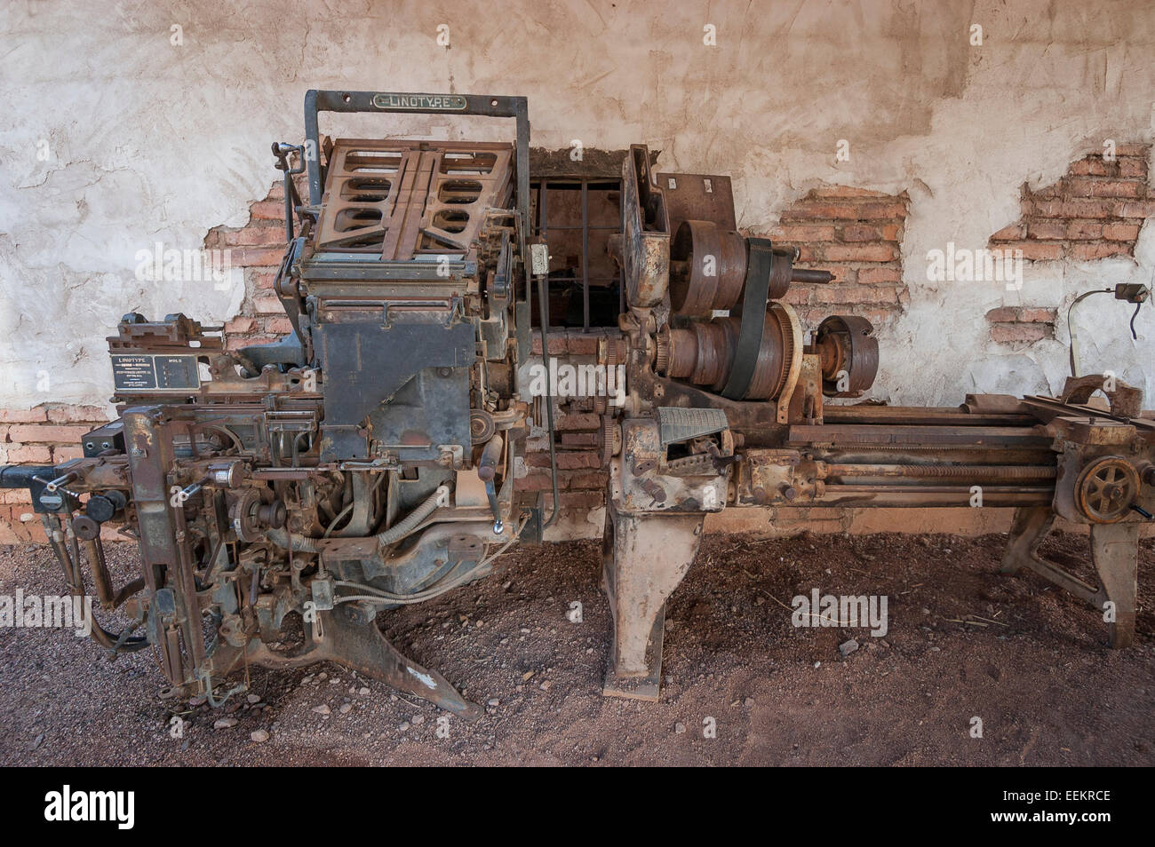 Linotype-Modell 31. Goldfield, Phoenix, Arizona, USA. Stockfoto