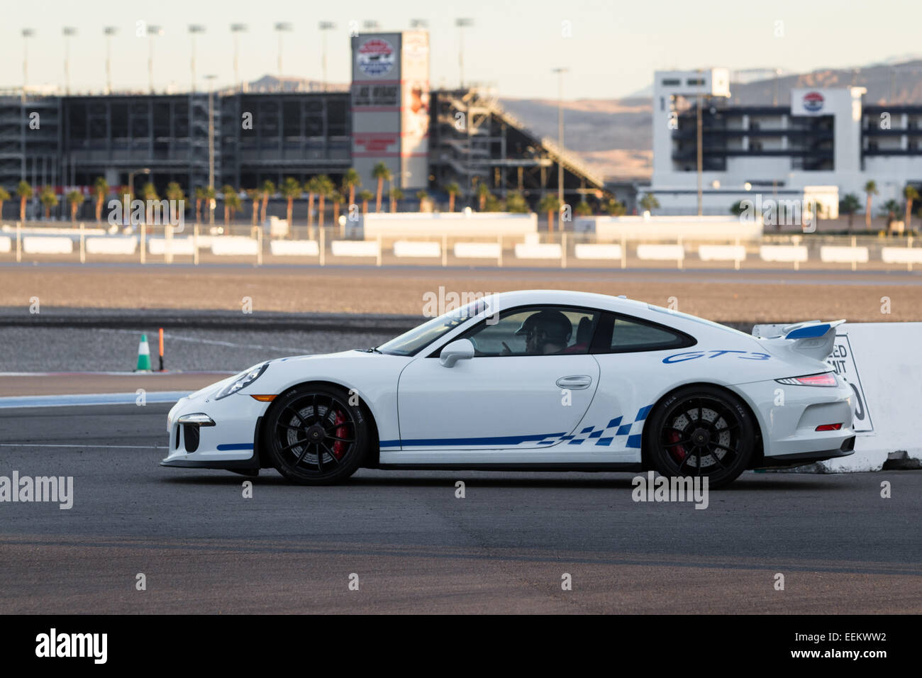Las Vegas Nevada - Dezember 09: Porsche 991 GT3 starten eine Runde auf der Strecke auf dem Las Vegas Motor Speedway, 9. Dezember 2014 Stockfoto