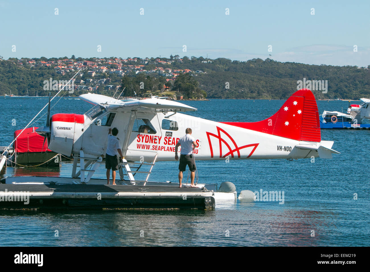 Sydney Wasserflugzeug in Rose Bay Sydney, NSW, Australien, bietet Inlandsflüge und Besichtigungstouren durch Sydney Stockfoto