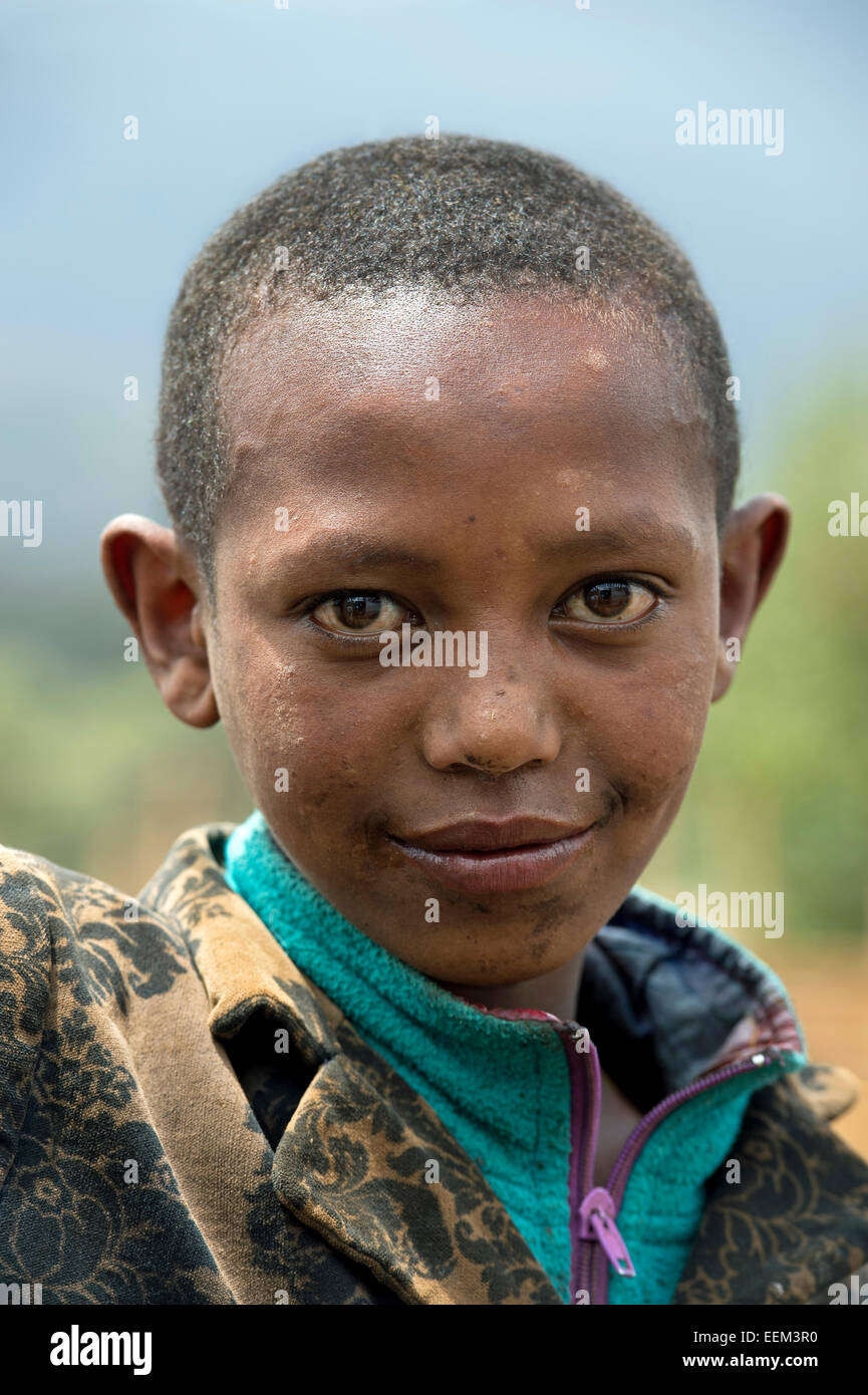 Porträt eines jungen Oromo, Bono, Äthiopien Stockfoto