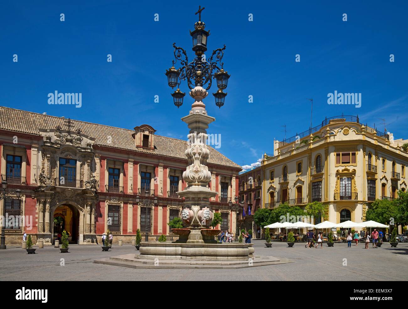Plaza Virgen de Los Reyes, Barrio de Santa Cruz, Sevilla, Andalusien, Spanien Stockfoto
