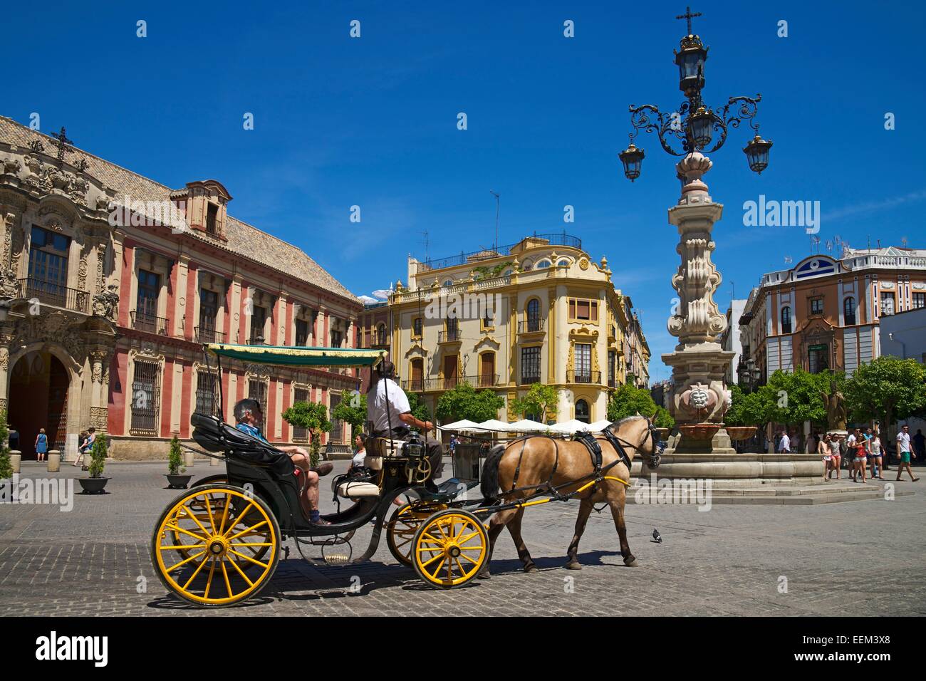 Plaza Virgen de Los Reyes, Barrio de Santa Cruz, Sevilla, Andalusien, Spanien Stockfoto