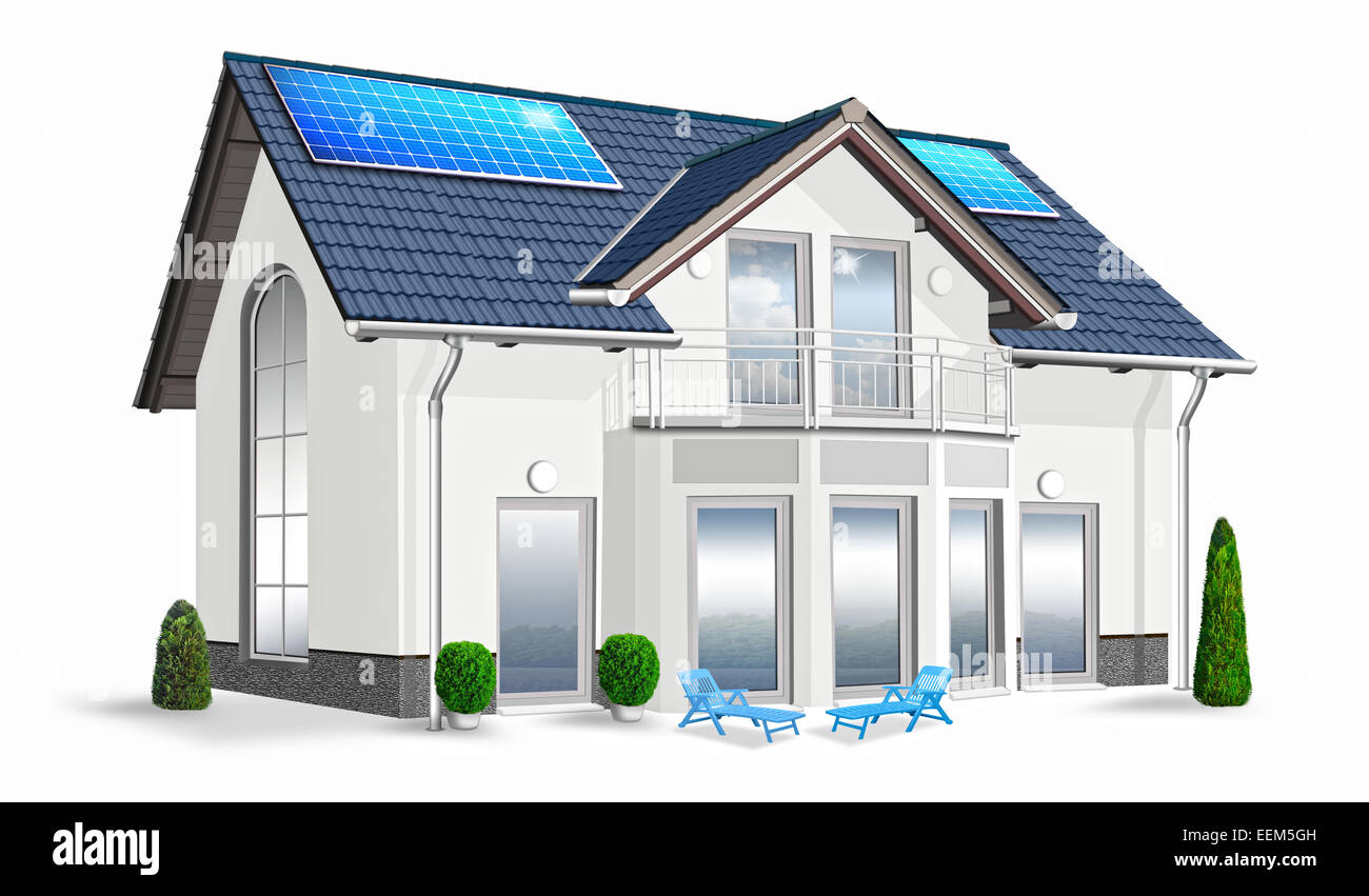 Einfamilienhaus Einfamilienhaus, energieeffiziente Haus, Abbildung Stockfoto