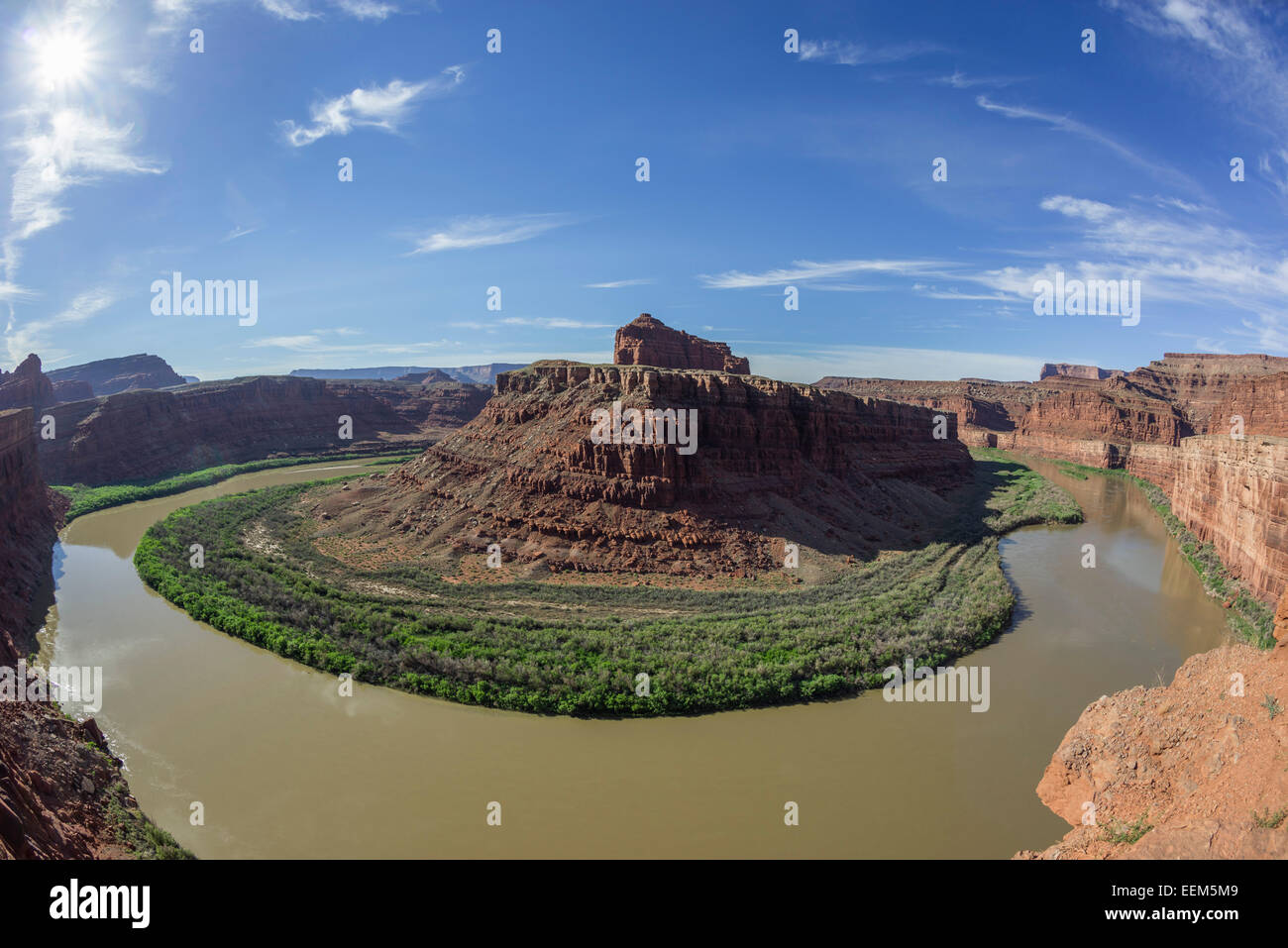 Groß, der den Colorado River Bend, Kali- Straße, Moab, Utah, United States Stockfoto