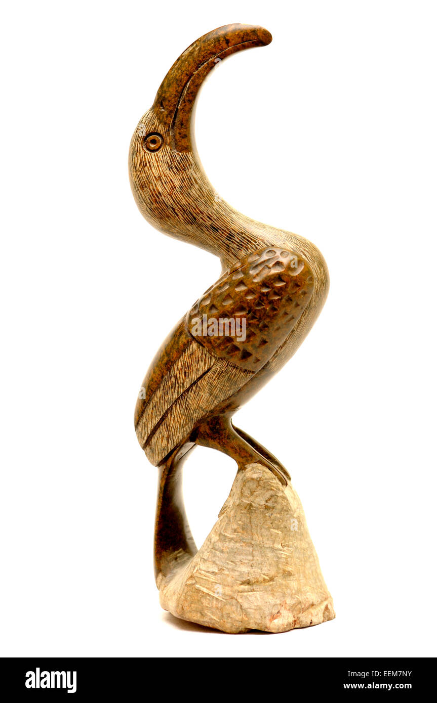 Afrikanische geschnitzten Speckstein Gestalt eines Vogels (Kenia; der 1990er Jahre) Stockfoto