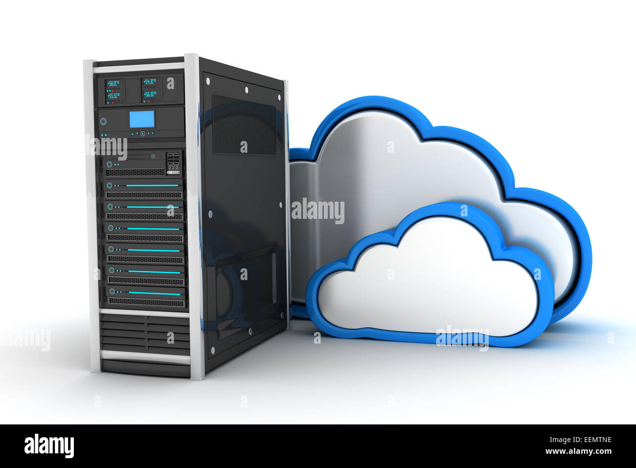 Abstrakte Cloud-Speicher (durchgeführt in 3d) Stockfoto