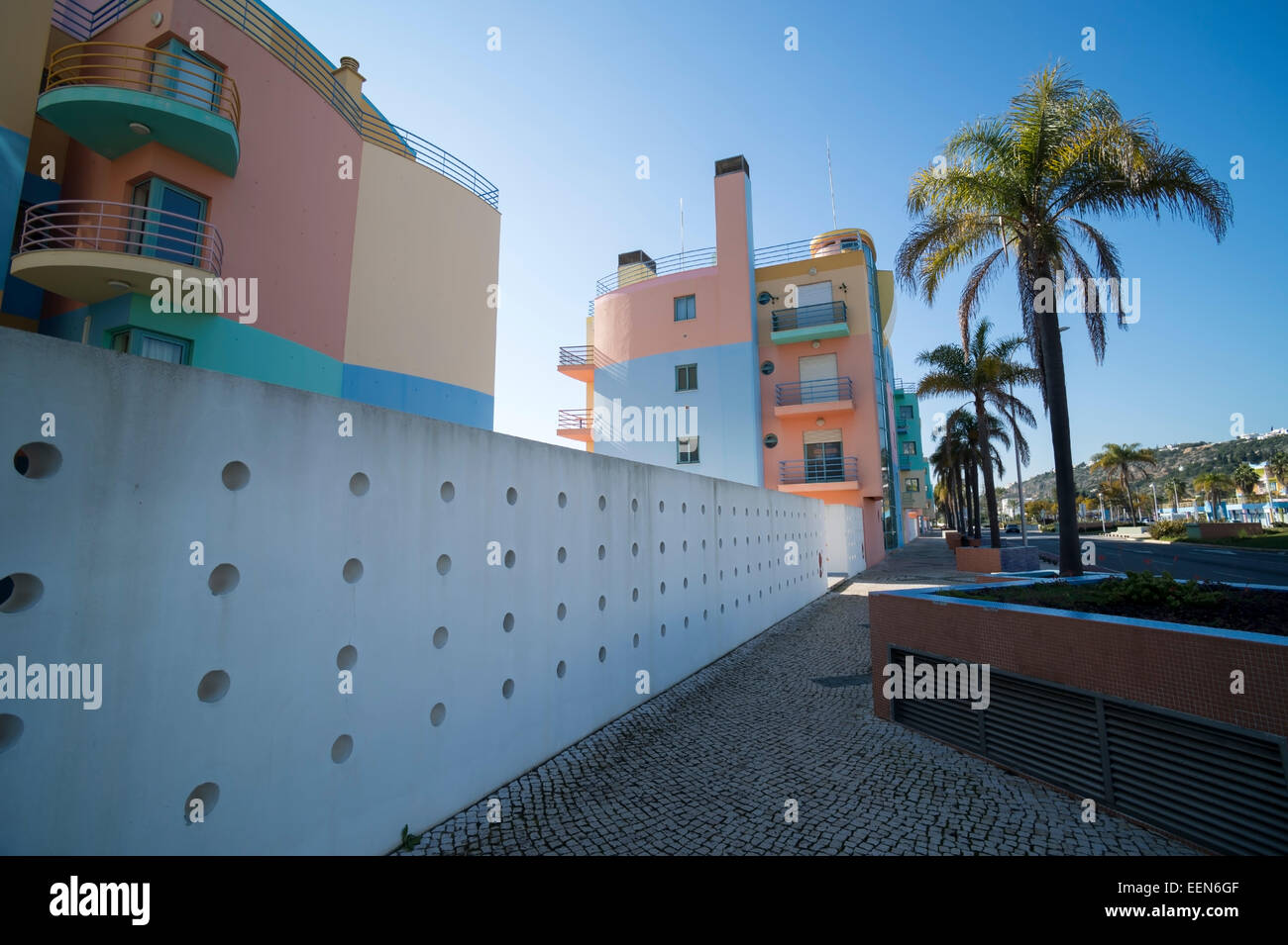 Candy farbigen Apartments und Wohnungen in Albufeira Marina in der Algarve-Portugal Stockfoto