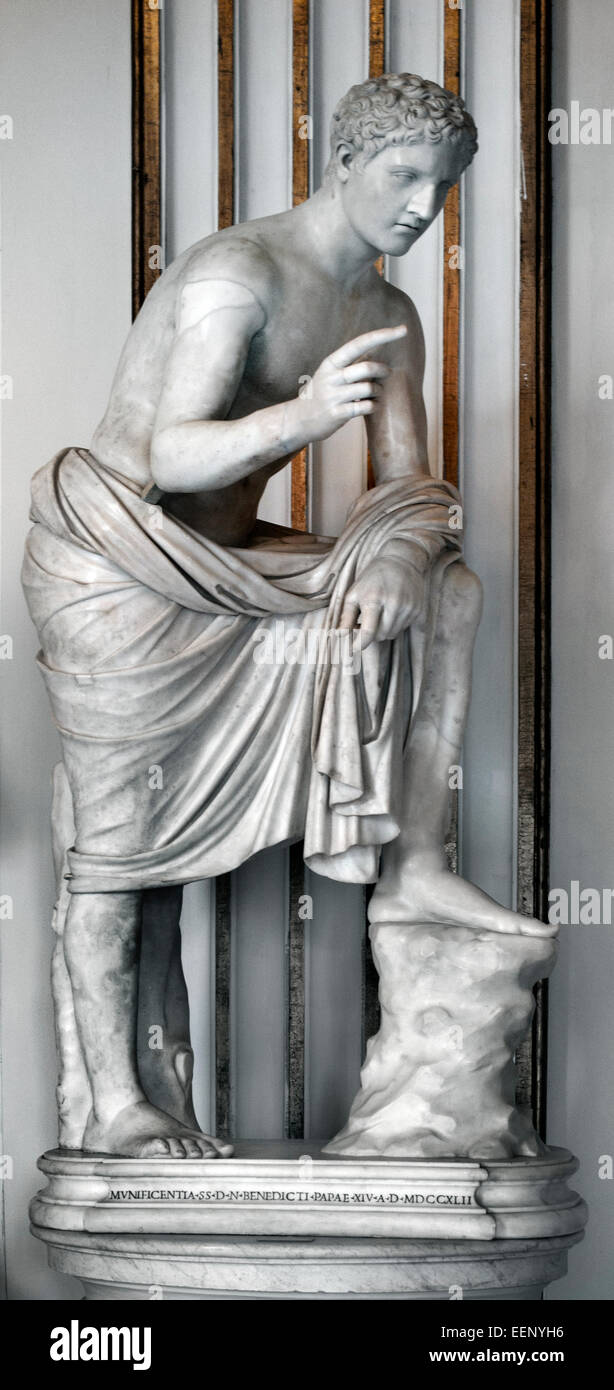 Hermes Griechisch (Hermes war der Olympische Gott der Reisen, Straßen, Diebstahl, Kaufleute und Reisende. Er war auch der Bote der Götter) römische Rom Capitoline Museum Italien Italienisch Stockfoto