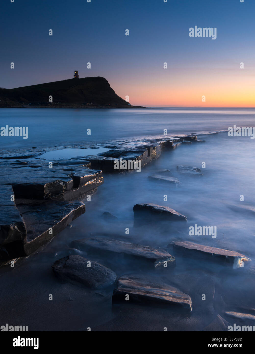 Ein Blick auf die Kante im Kimmeridge. Stockfoto