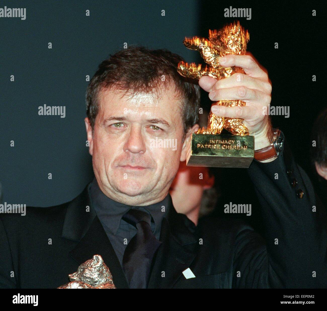 Director Direktor Chéreau Goldener Bär für seinen Film "Intimacy" auf der Berlinale gewinnt am 18. Februar 2001. Stockfoto