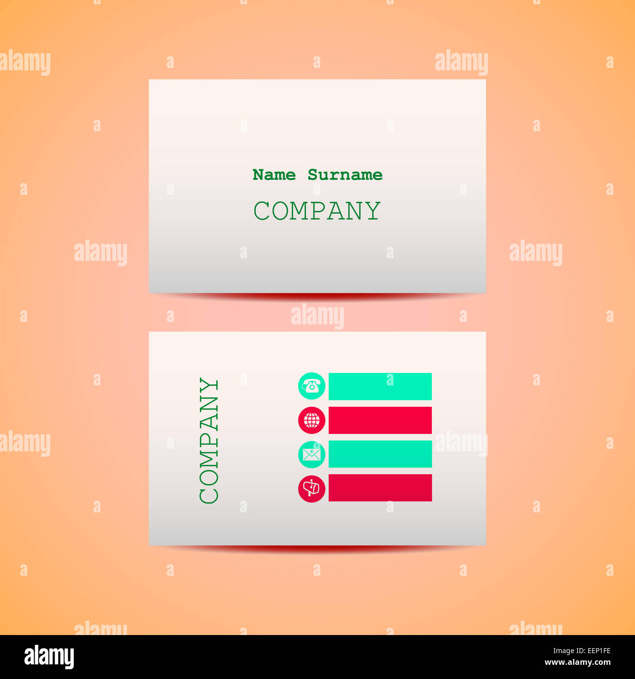 Abstrakte kreative Visitenkarten Vorlage einstellen Vektor-Illustration EPS10. Stockfoto