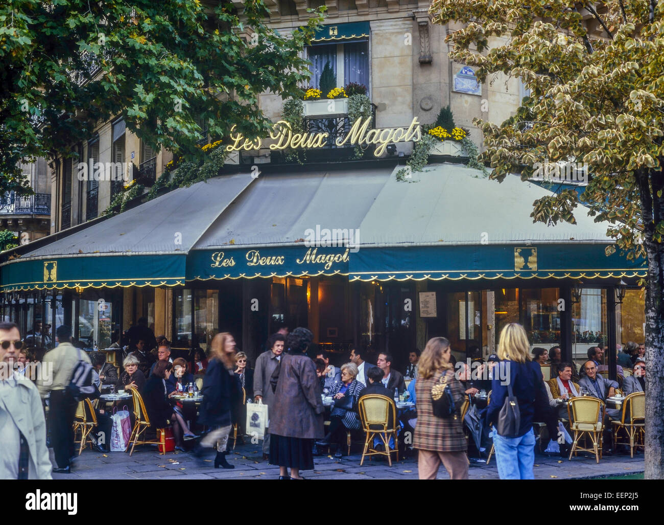 Les Deux Magots, Paris, Frankreich Stockfoto