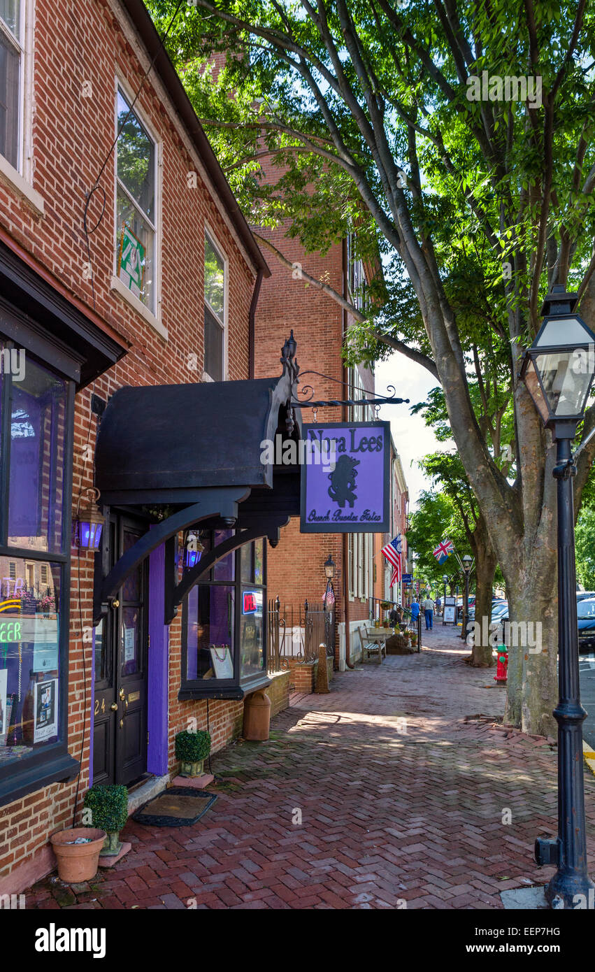 Nora Lees French Quarter Bistro in Delaware Straße in der historischen Altstadt, New Castle, Delaware, USA Stockfoto