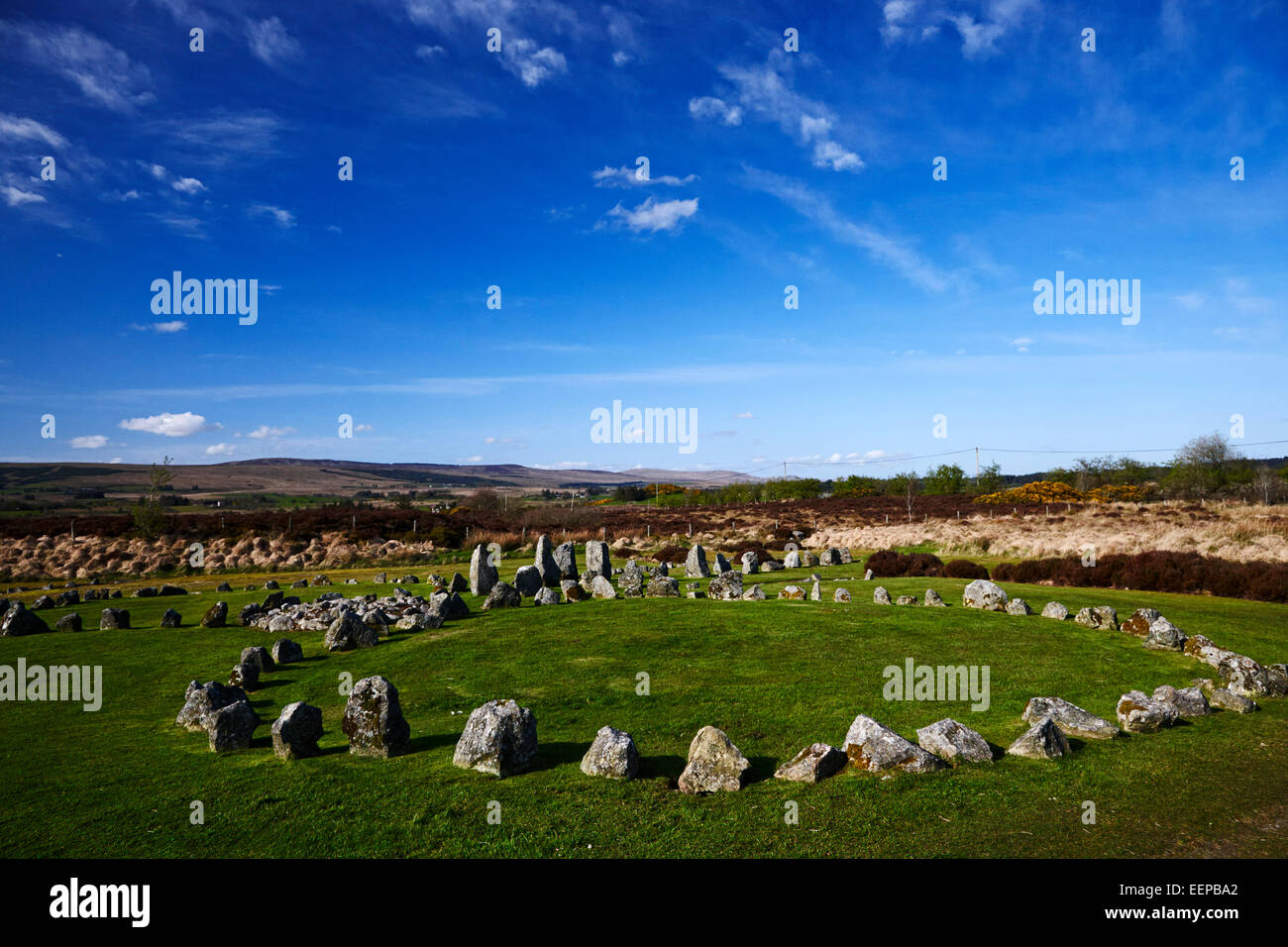 Beaghmore Stein Kreise Grafschaft Tyrone Nordirland Stockfoto