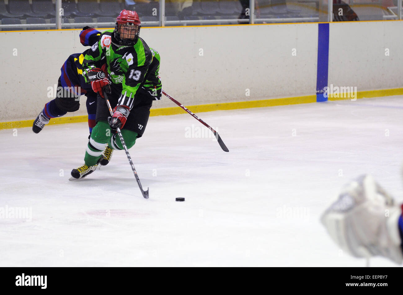 BARCELONA - Mai 11: Spieler in Aktion in der Eishockey-Finale der Copa del Rey (Copa). Stockfoto