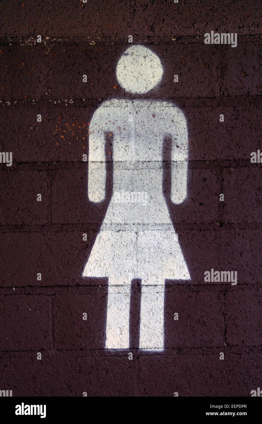 /Female Damen WC Schild Stockfoto