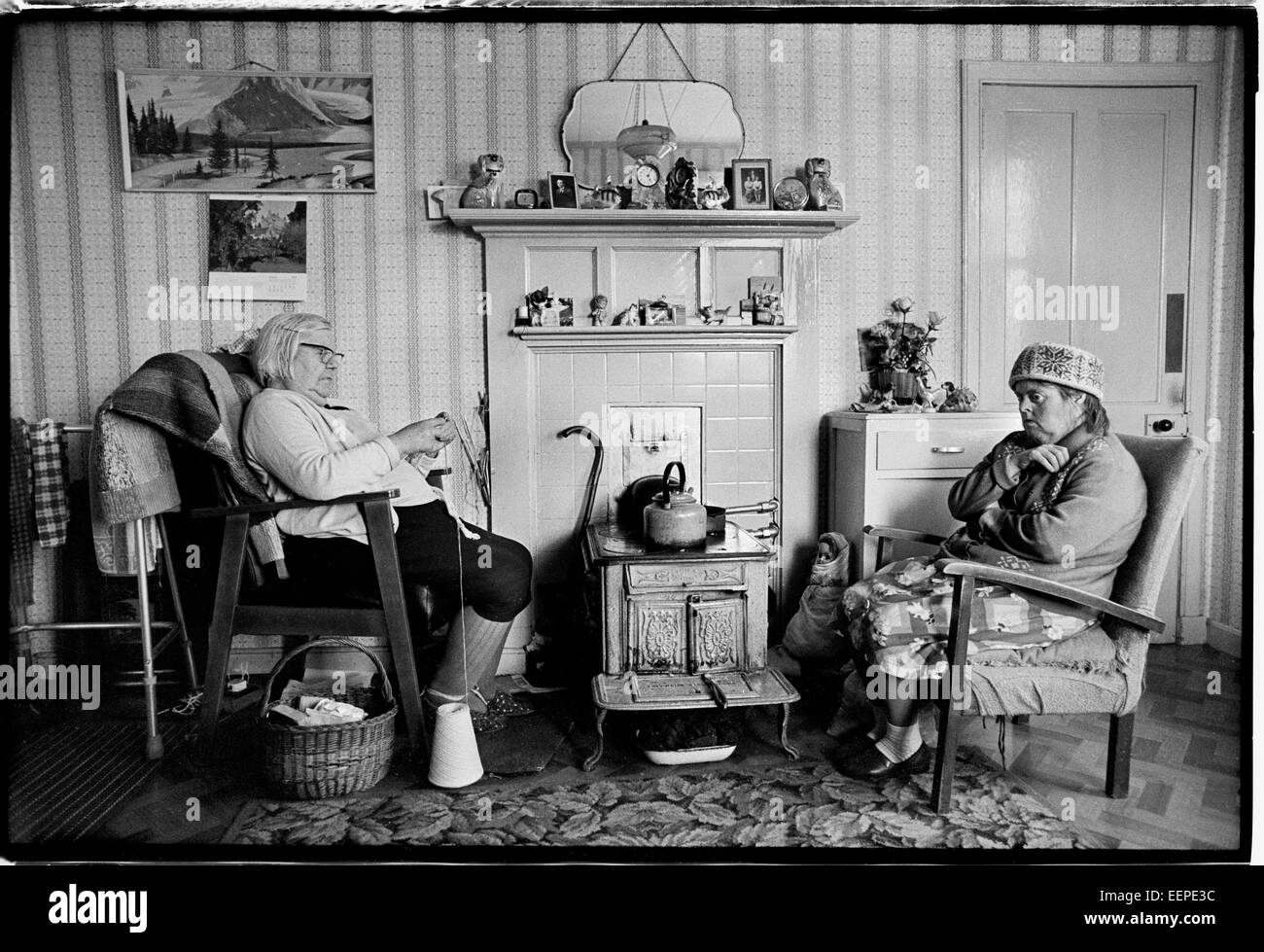 Mutter und Tochter, Shetland. Stockfoto