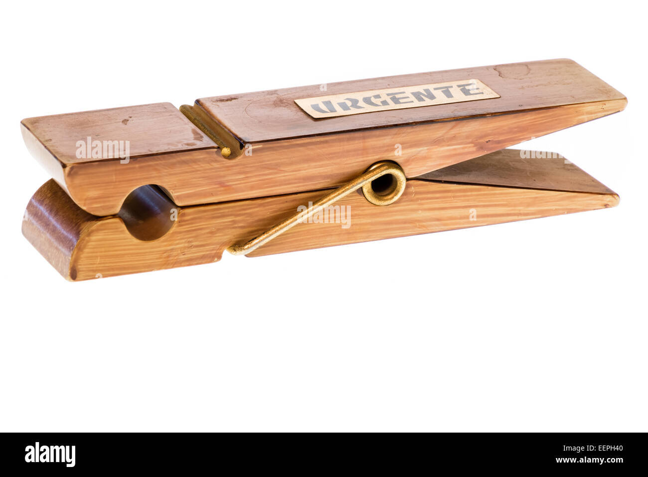 Hölzerne Wäscheklammer Briefbeschwerer Schreibtisch Briefbeschwerer Schreibtisch Stockfoto