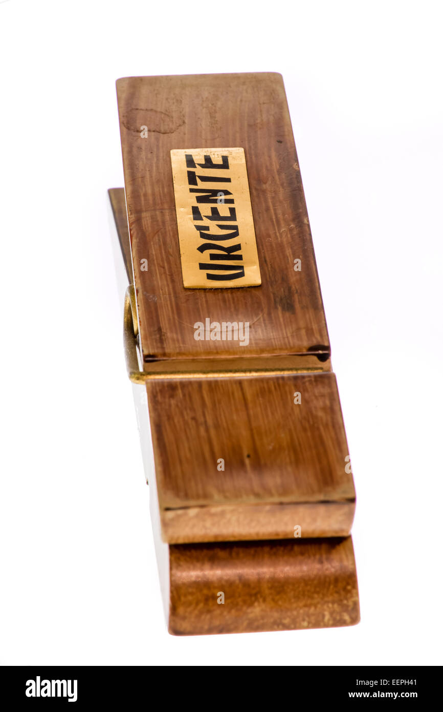 Hölzerne Wäscheklammer Briefbeschwerer Schreibtisch Briefbeschwerer Schreibtisch Stockfoto