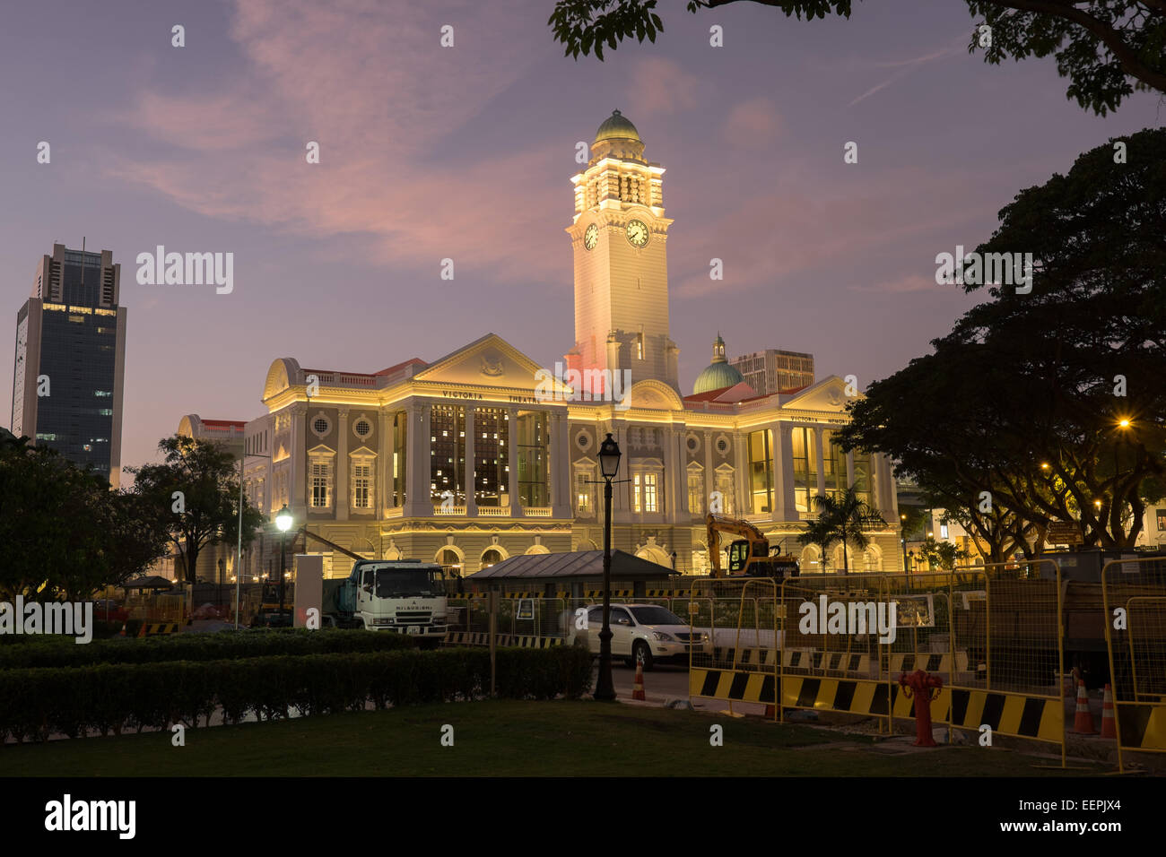 Victoria Theater und Konzerthalle, Singapur. Stockfoto