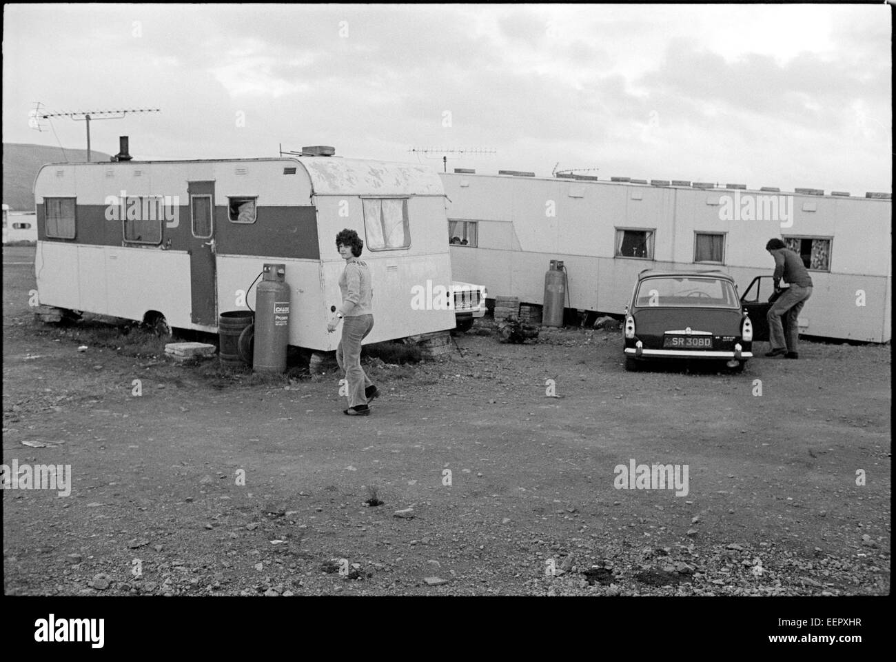 Caravan-Park, Hillswick, Shetland. Stockfoto