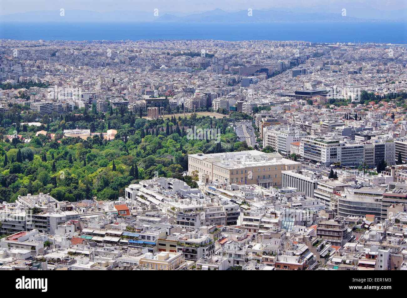 Ausblick über Athen Stockfoto