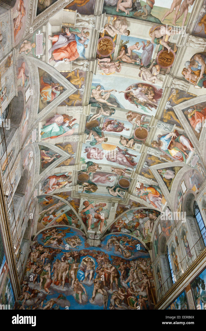 Sixtinische Kapelle im Vatikan Museum Rom Italien Stockfoto