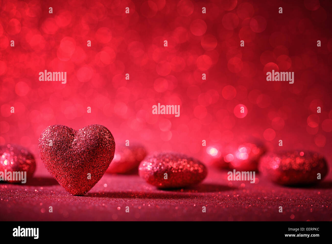 Valentine Hearts auf abstrakten Hintergrund Stockfoto