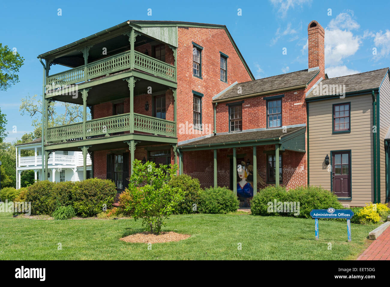 Maryland, Ostufer, St. Michaels, Chesapeake Bay Maritime Museum, Marine zeigen historische Häuser, ca. 19C Stockfoto