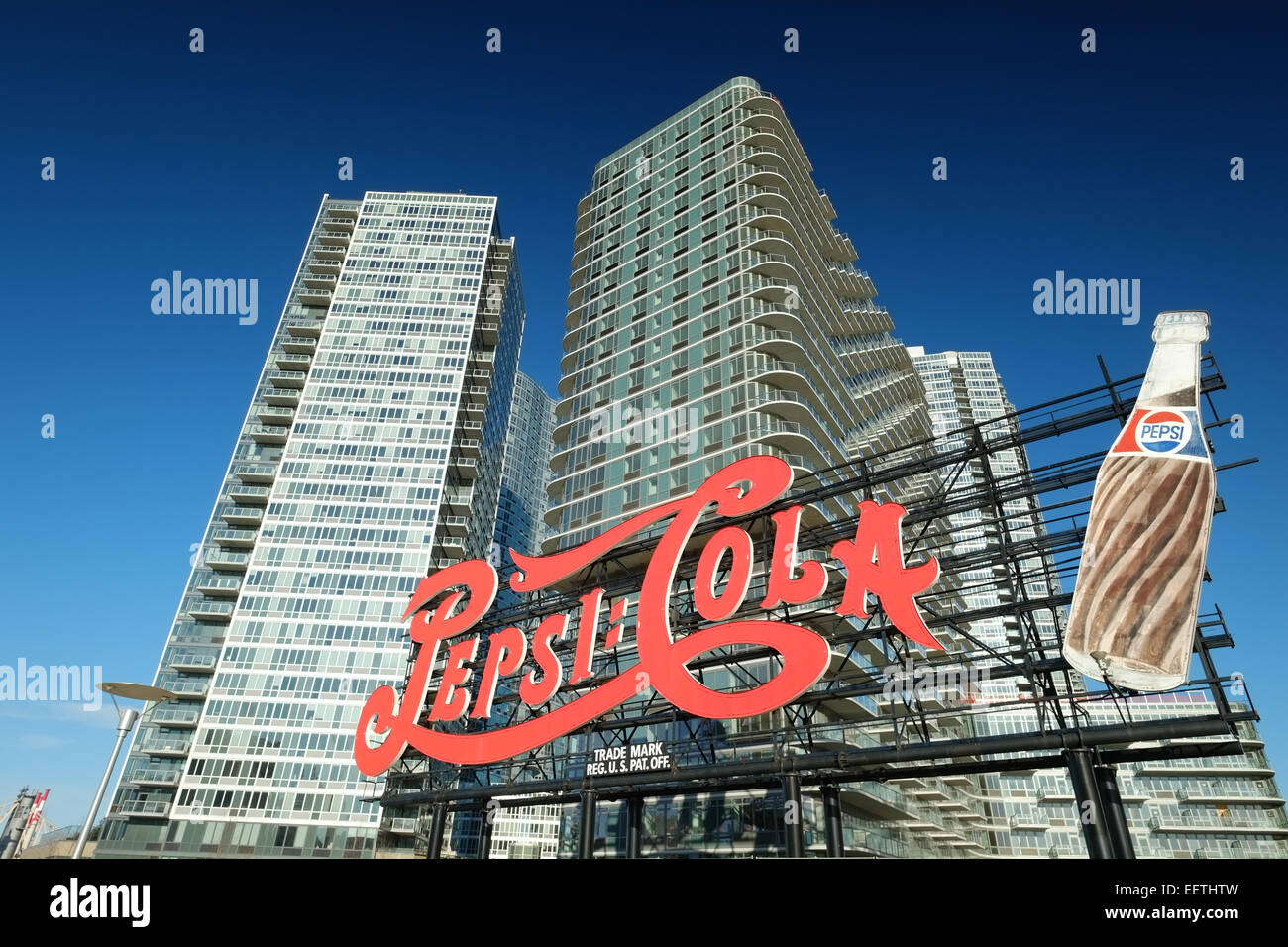 Pepsi Cola Schild, New York, USA Stockfoto
