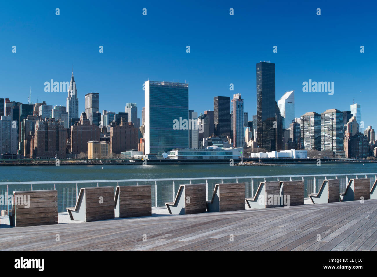 Mitte der Stadt zeigt das UN-Gebäude, New York, USA Stockfoto