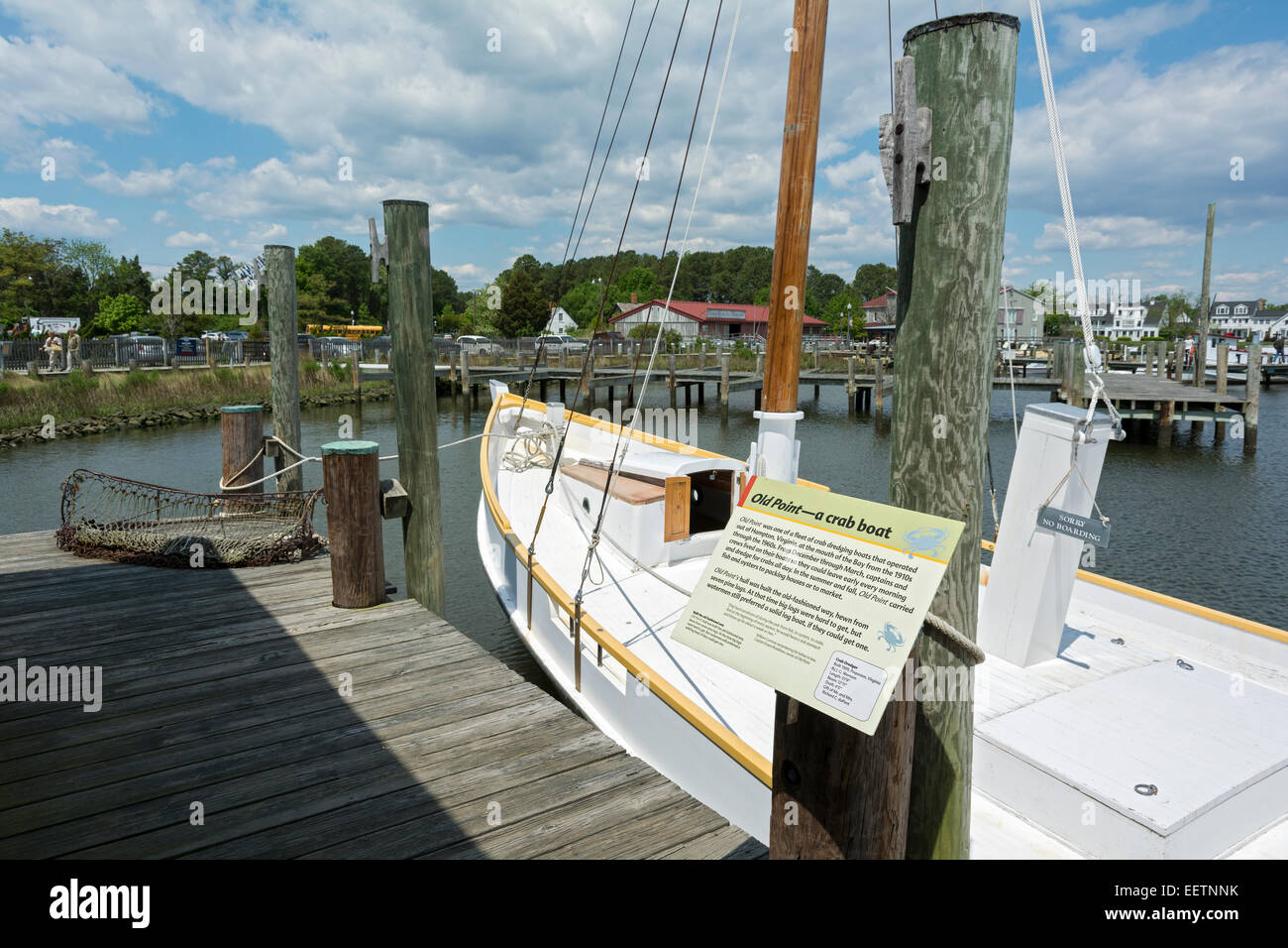 Maryland, Ostufer, St. Michaels, Chesapeake Bay Maritime Museum, Old Point Krabbe, Baggerarbeiten Boot 1909 gebaut Stockfoto