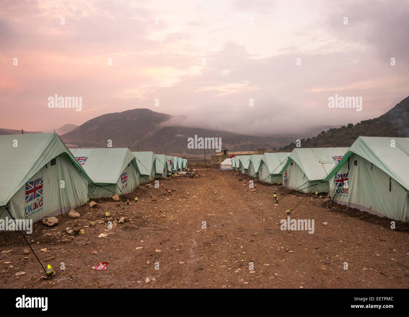Yezedi-Flüchtlinge, Vertriebene aus Sinjar, Lalesh Tempel, Kurdistan, Irak Stockfoto