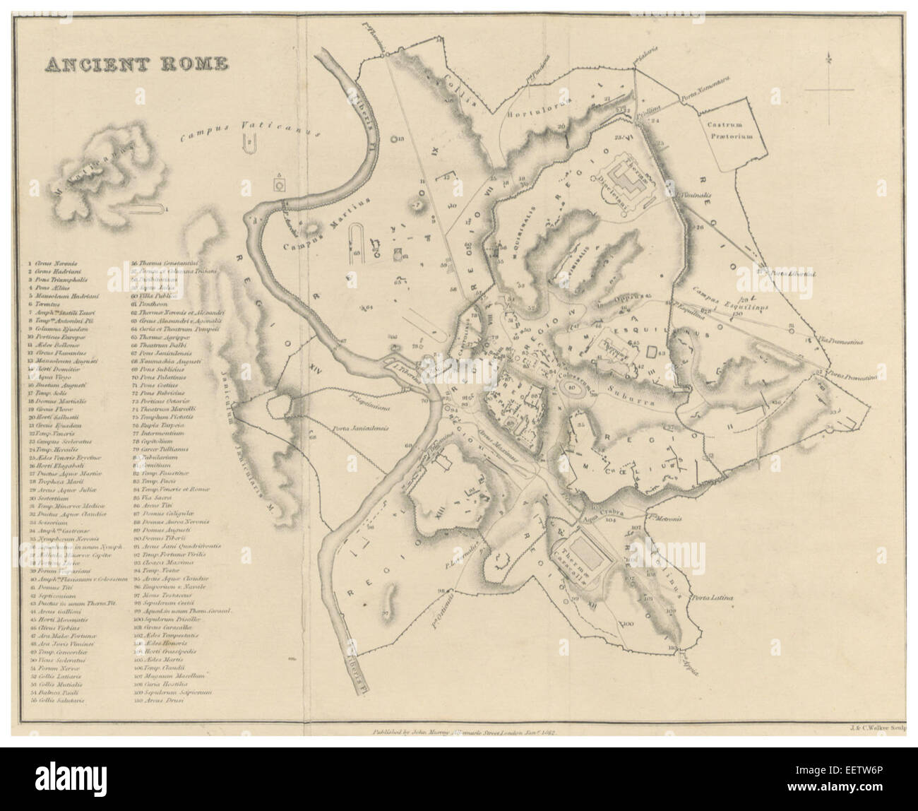 Eine Illustration von Gibbon aus dem Jahre 1862, die das antike Rom darstellt. Die Zeichnung fängt die Pracht der römischen Architektur und Gesellschaft während des Gipfels des Römischen Reiches ein. Stockfoto
