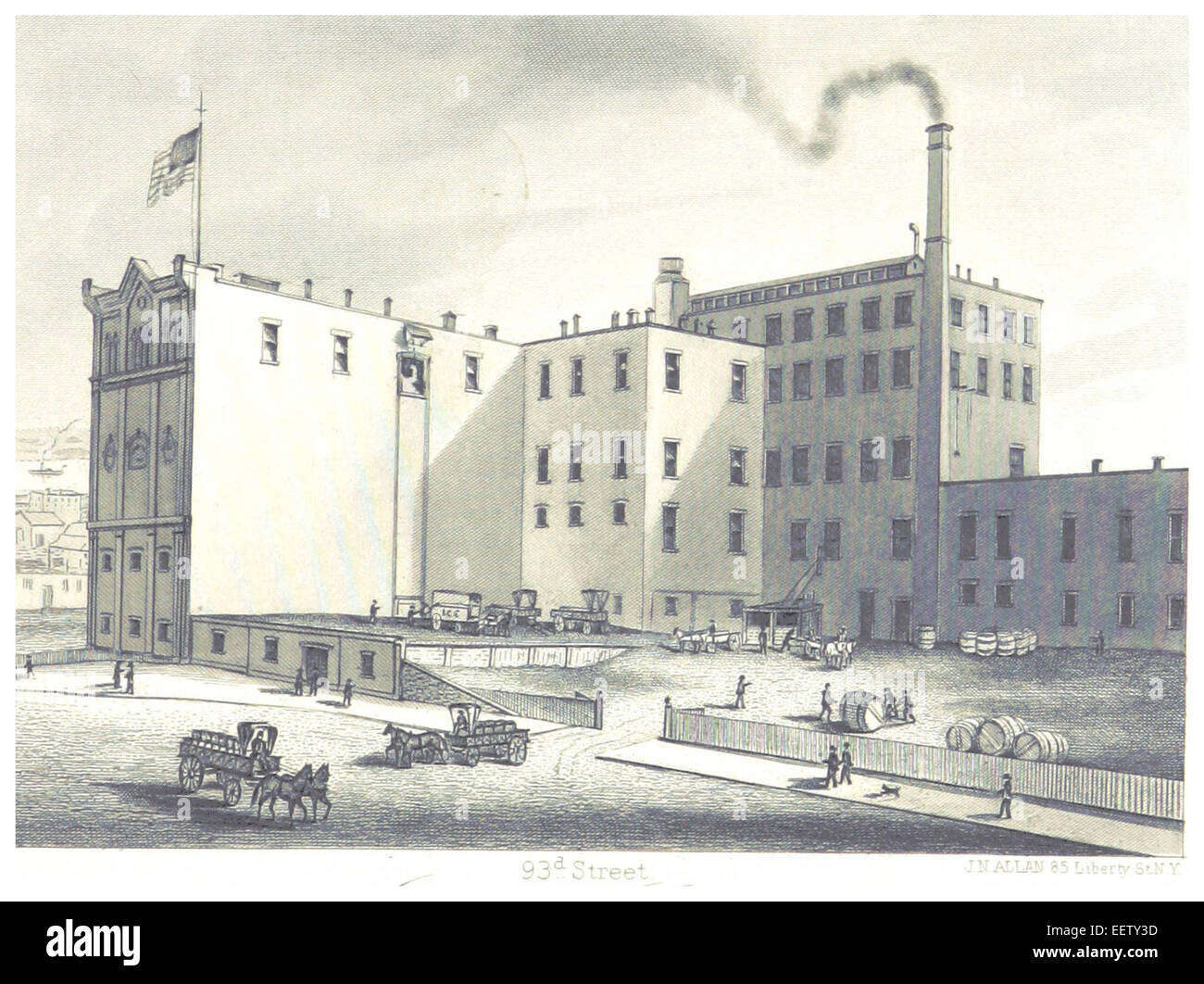 LOSSING(1876) p169 GEORGE EHRET LAGER-BIER-Brauerei, NYC (2) - 93d STREET Stockfoto