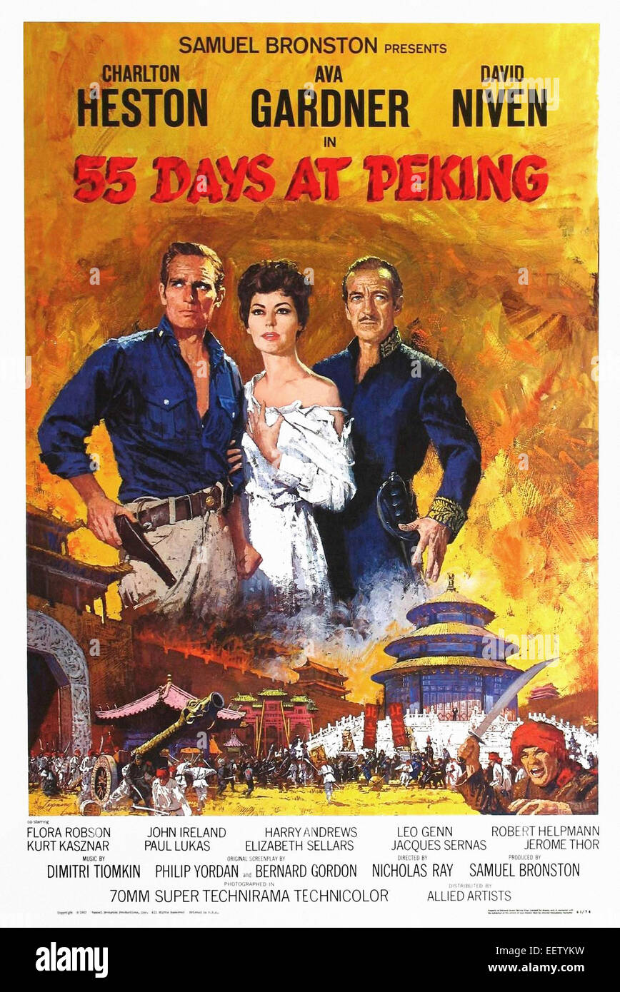 55 Tage in Peking - Filmplakat Stockfoto