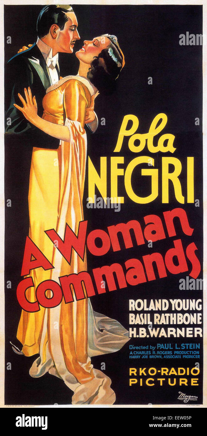 Eine Frau befiehlt - Pola Negri - Filmplakat Stockfoto