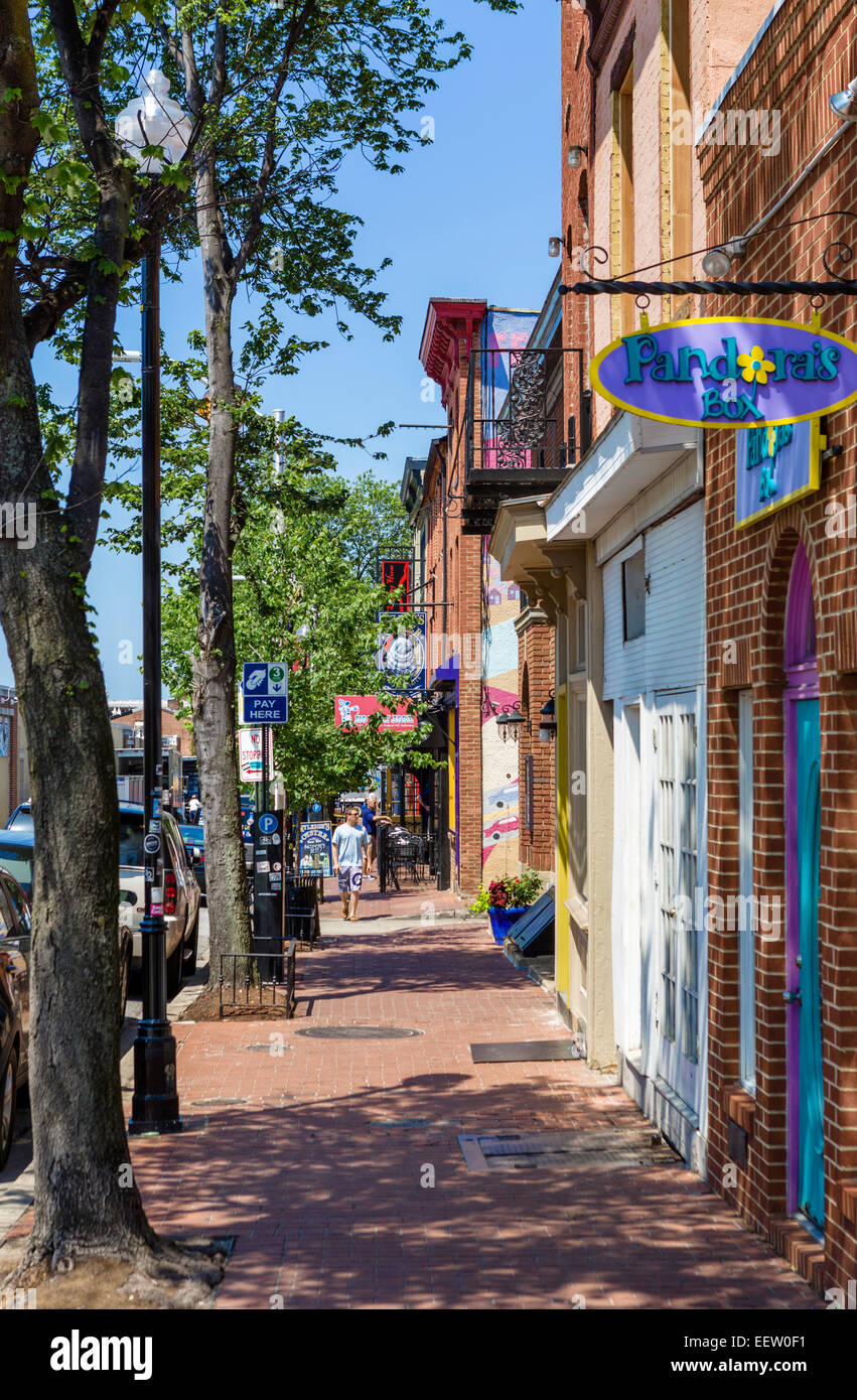 East Cross Street im Stadtteil Federal Hill, Baltimore, Maryland, USA Stockfoto