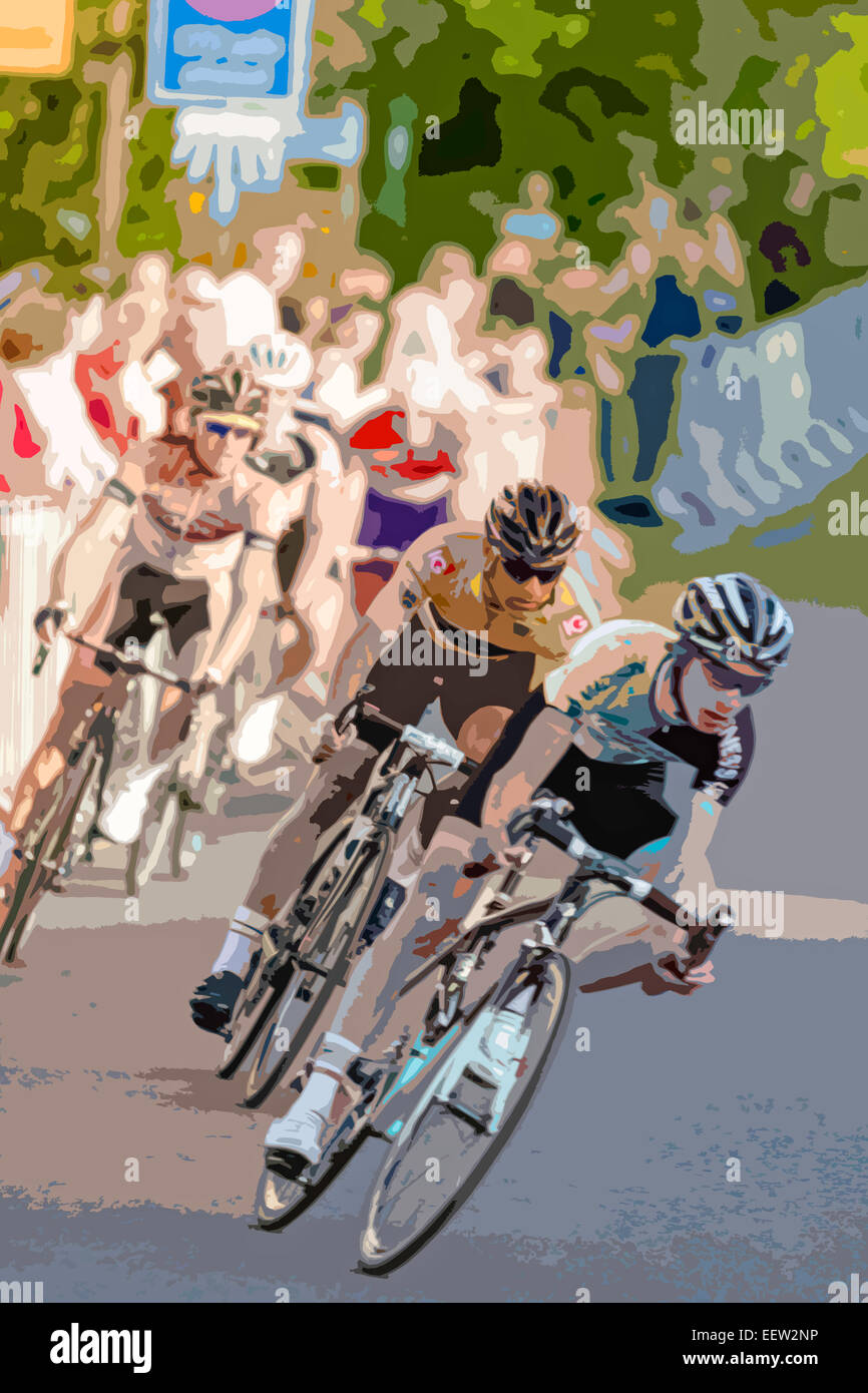 Ein Plakat Stil Beispiel für einen Zyklus Rennen, England, UK Stockfoto