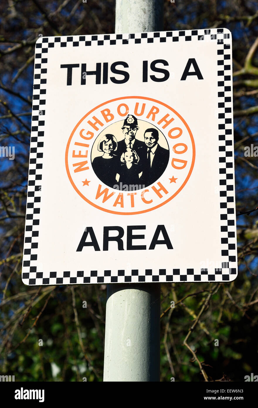 Neighborhood Watch unterzeichnen in Herne Bay, Kent, UK Stockfoto