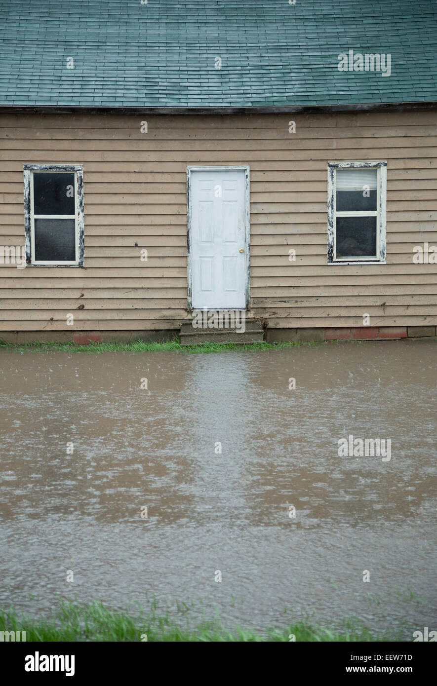 Nahaufnahme der Fassade des überfluteten Haus Stockfoto