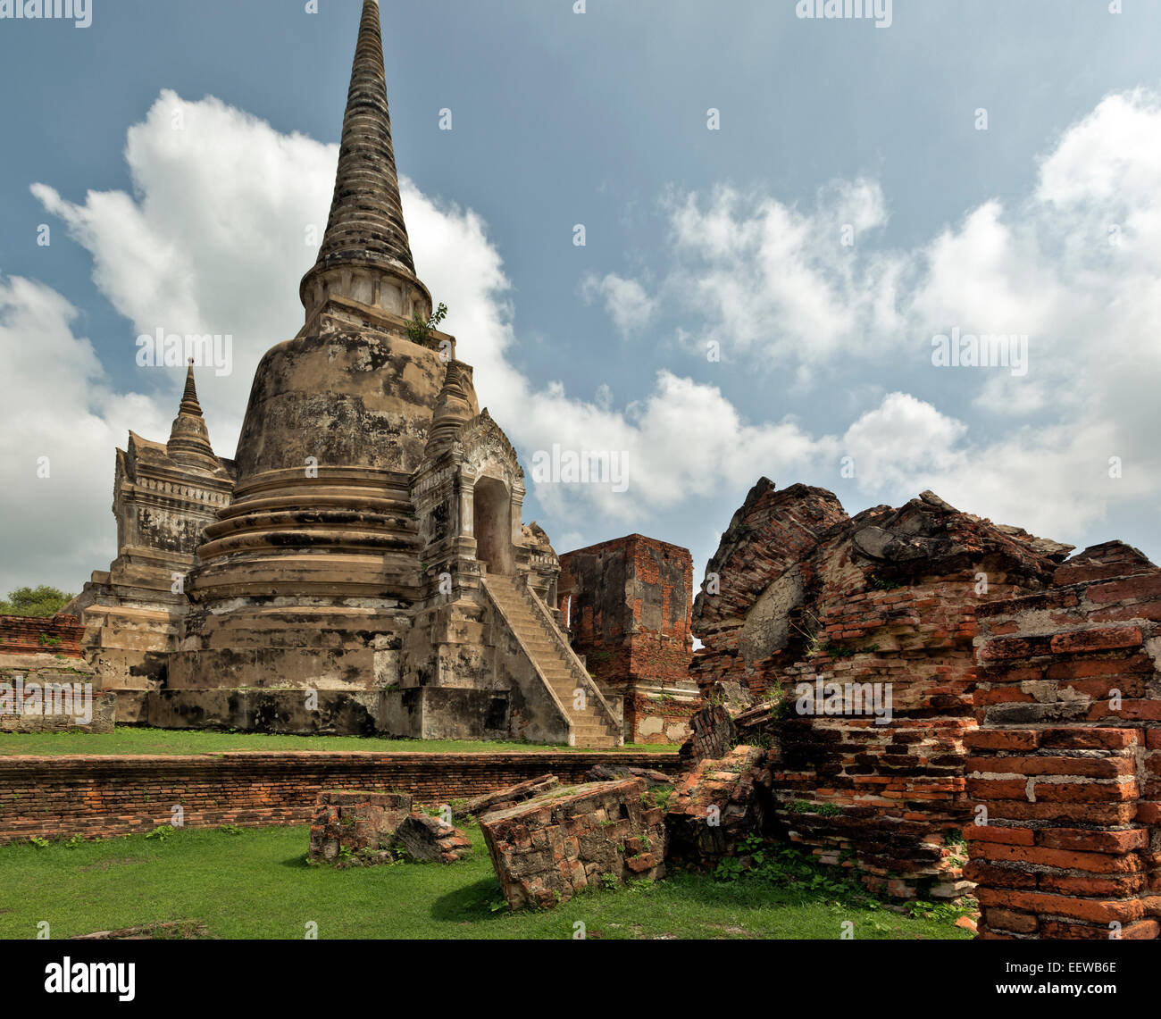 TH00336-00... THAILAND - die Ruinen von Wat Phra Si Sanphet in Ayutthaya Historical Park. Stockfoto