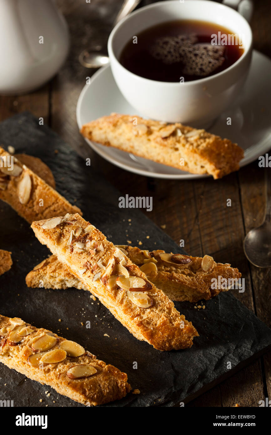 Hausgemachte Mandel Biscotti Gebäck bereit zum Frühstück Stockfoto