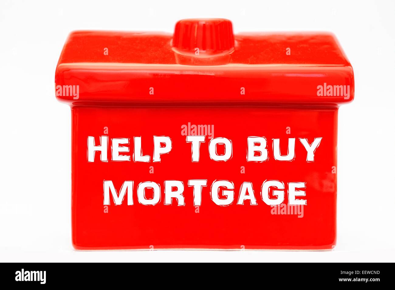 Regierung zur Hypothek auf einem roten Haus kaufen Stockfoto