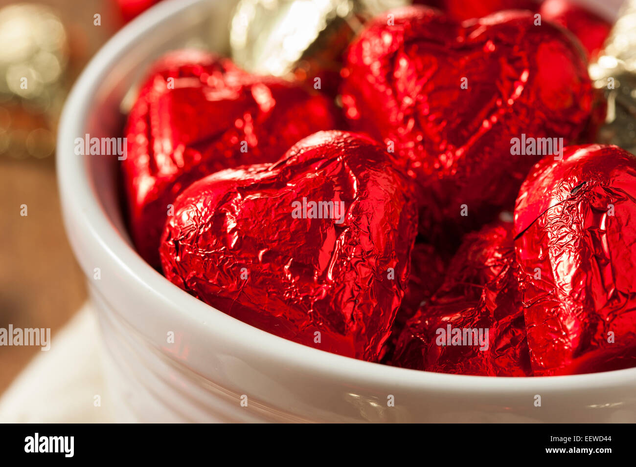 Schokoladenherz Süßigkeiten Süssigkeiten zum Valentinstag Stockfoto