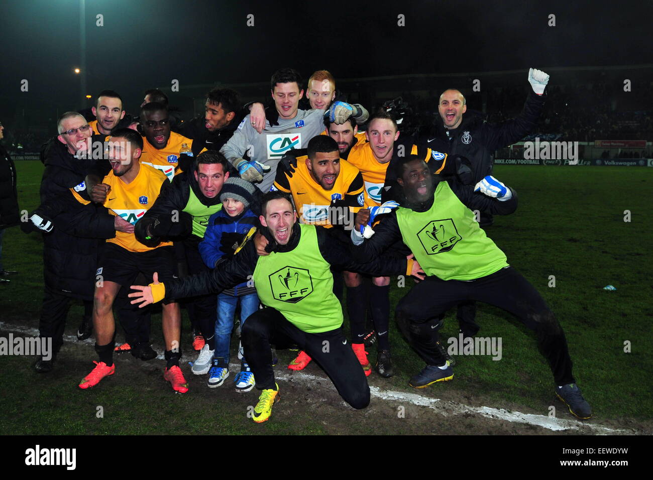 Joie Quevilly - 20.01.2015 - Quevilly/Bastia - Coupe de France 2014/2015. Foto: Philippe Lebrech/Icon Sport Stockfoto