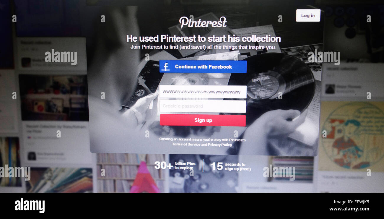 Pinterest-Startseite Stockfoto