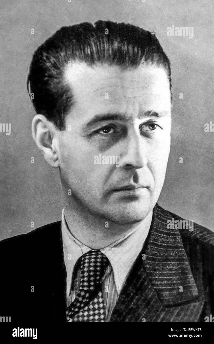 Giorgio Perlasca (1910-1992) italienischen Beschaffung Beamten stellte der spanische Generalkonsul nach Ungarn im Winter 1944, und half zusammen mit Diplomaten der neutralen Staaten schmuggeln über 5.000 Juden aus Ungarn spart ihnen vor der Deportation zu Nazi-deutschen Vernichtungslager in Osteuropa. Stockfoto